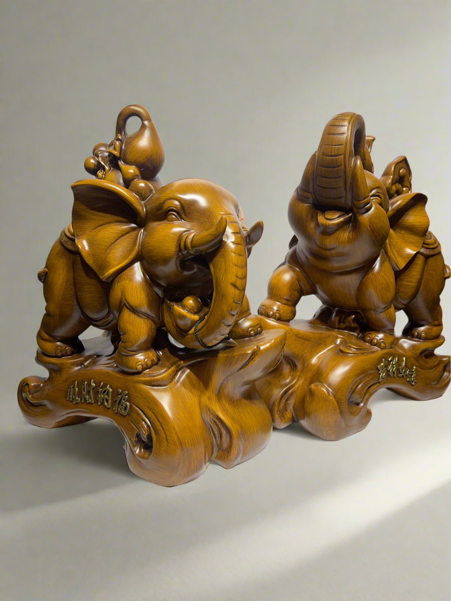 Wooden Elephant Big 2pc