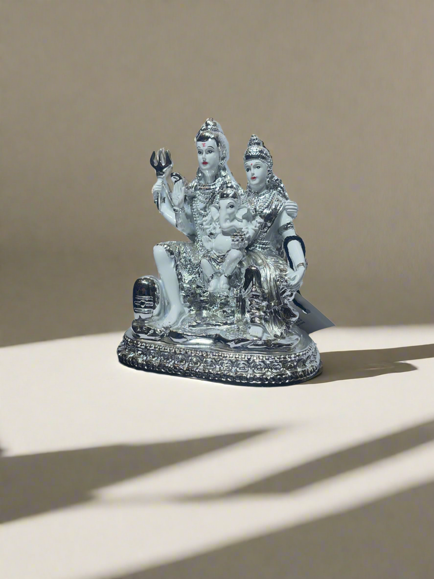 Shiv Parivaar White and Silver 