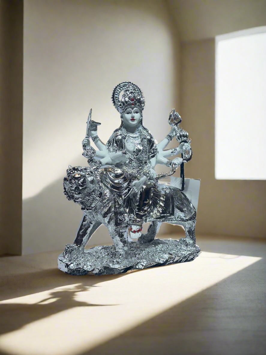 Durga ji White and Silver 