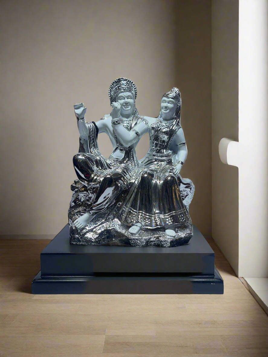 Radha krishna White and Silver