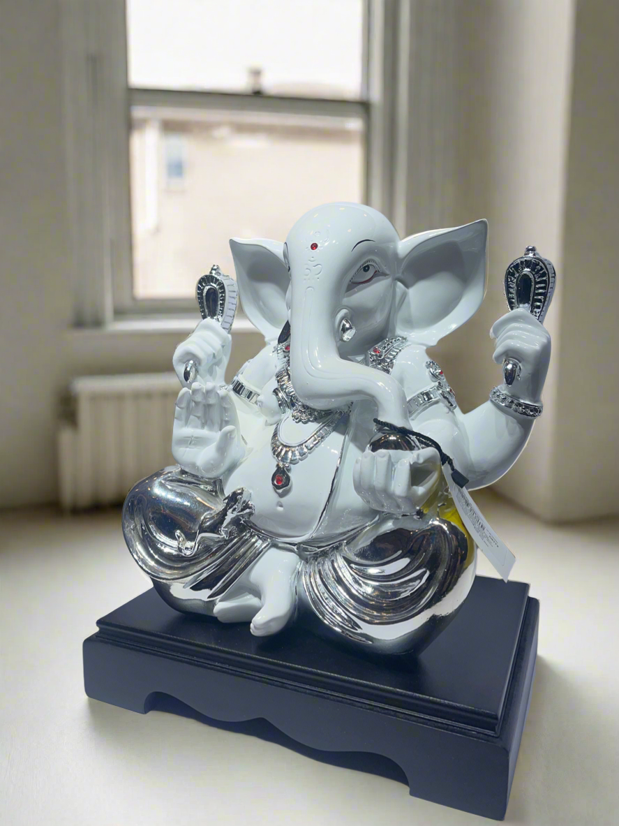 Ganesh Ji White and Silver 