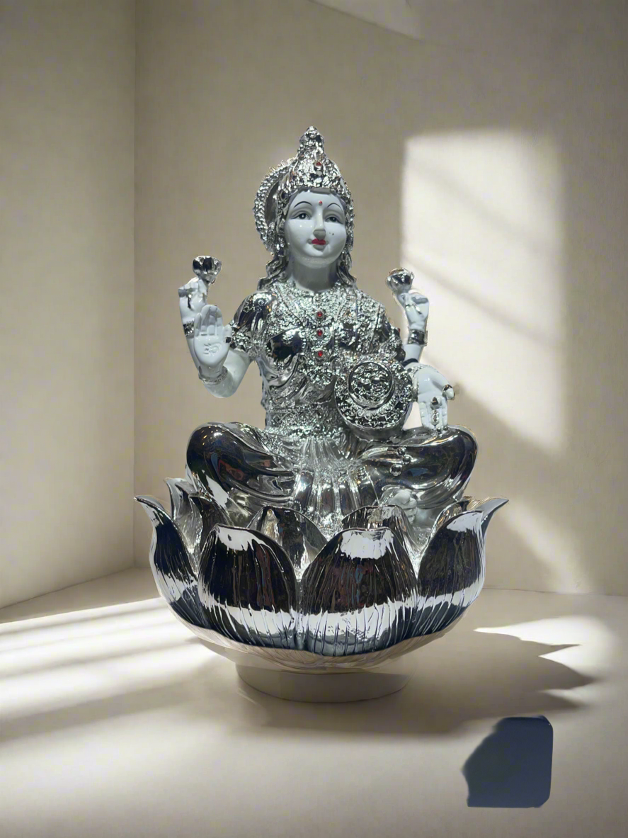 Laxmi Ji White and Silver 