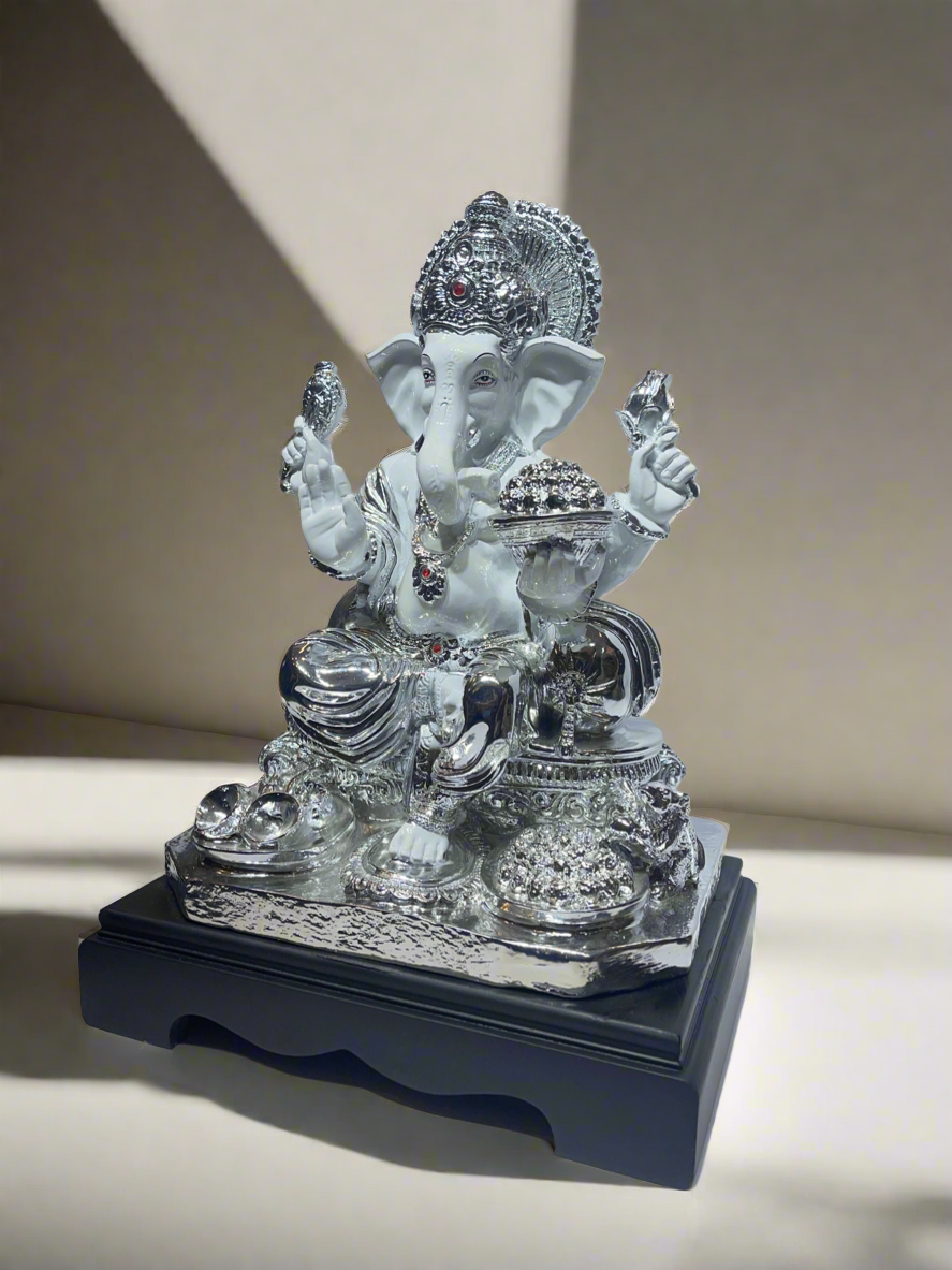 Ganesh Ji White and Silver 