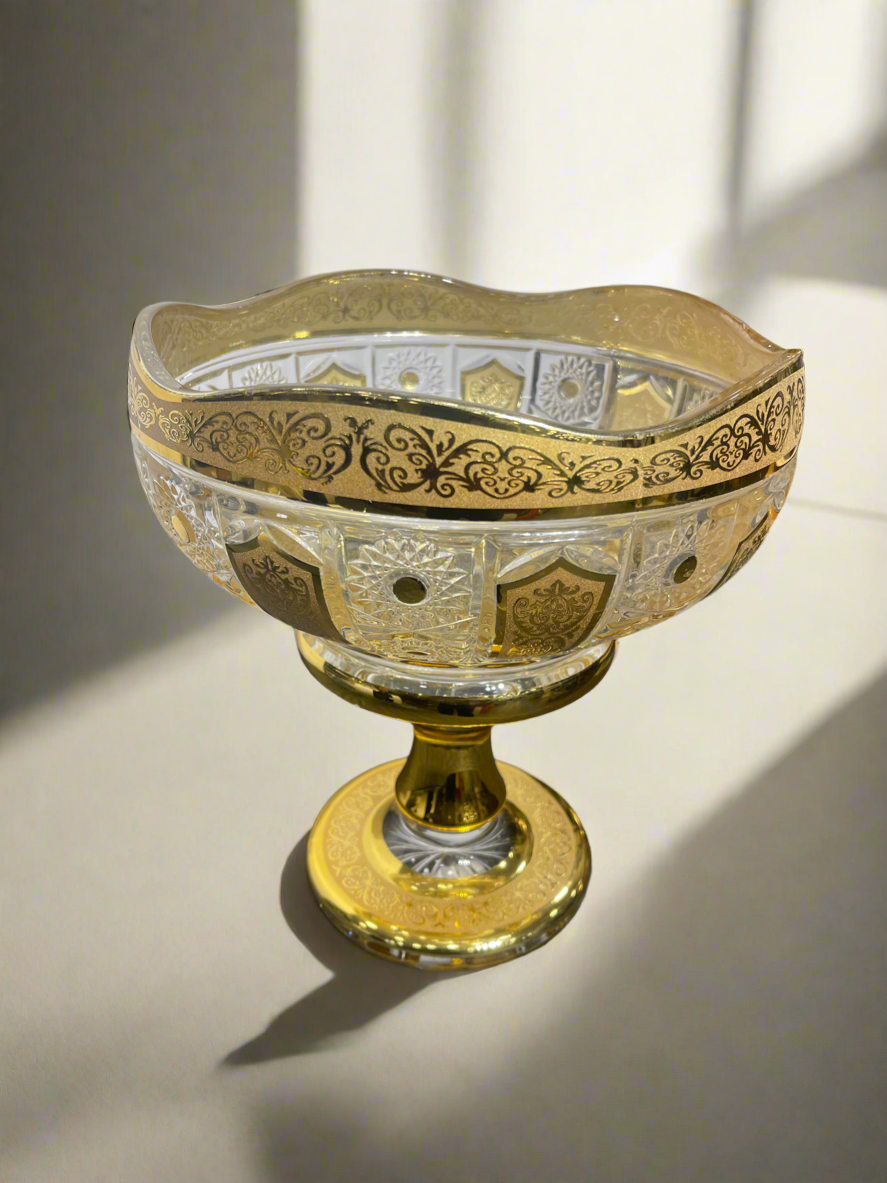 Glass Bowl Gold Big