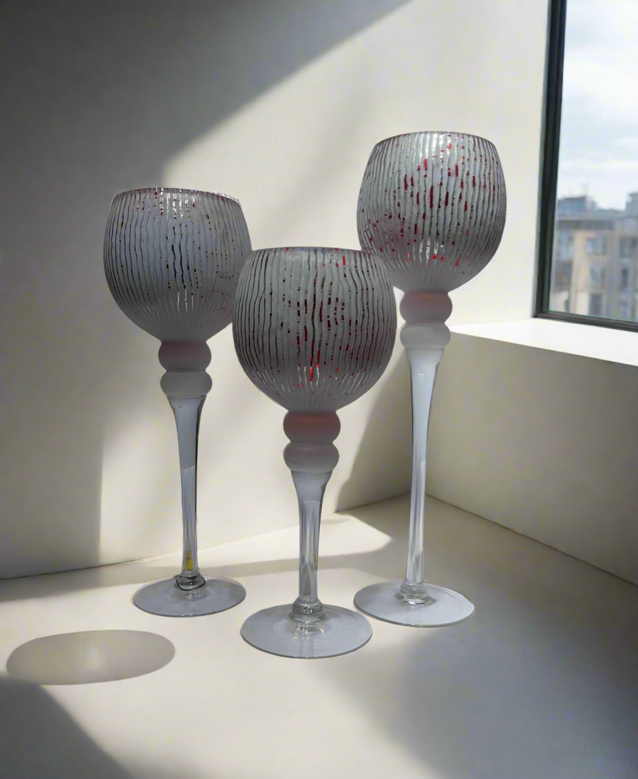 Candle Stand 3pc White and Red
