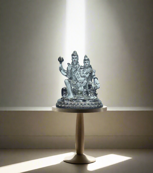 Shiv Parivaar White and Silver ￼￼