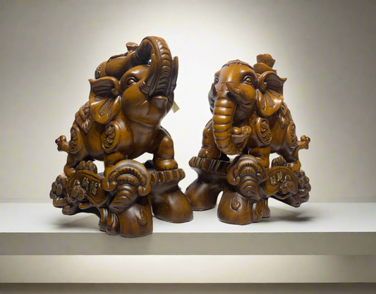 Wooden Elephant Medium 2pc