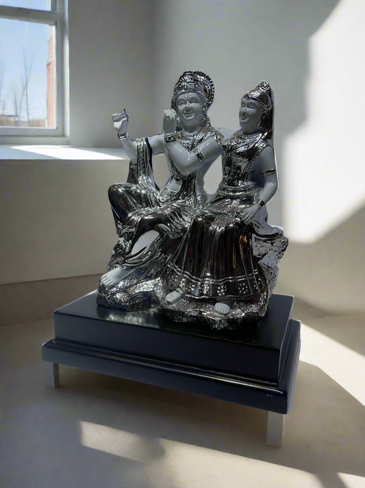 Radha krishna White and Silver