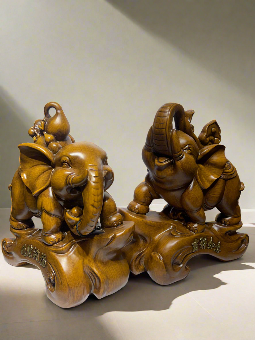 Wooden Elephant Big 2pc