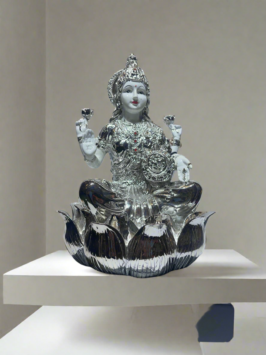 Laxmi Ji White and Silver ￼