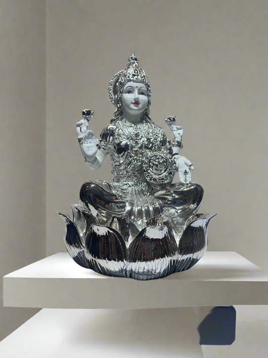 Laxmi Ji White and Silver ￼