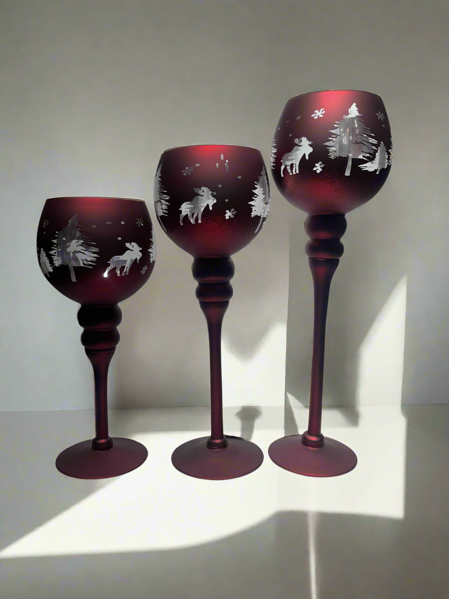 Candle Stand 3Pc wine shade￼