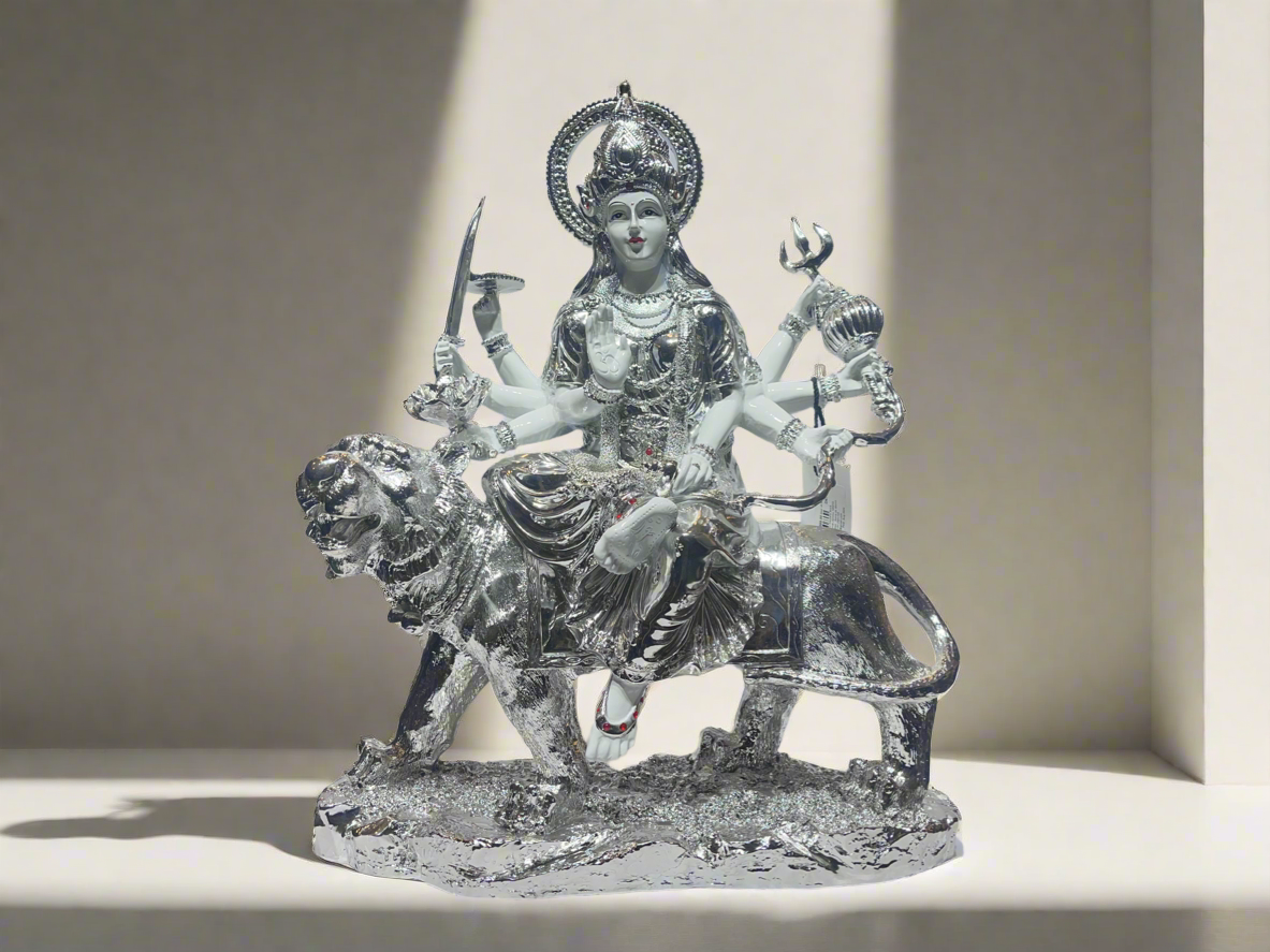 Durga Ji White and Silver ￼￼