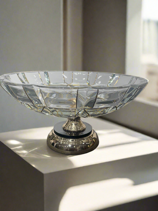 Glass Bowl clear with golden lines