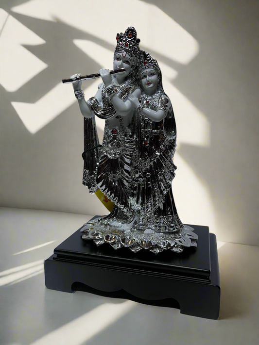 Radha Krishna White and Silver￼