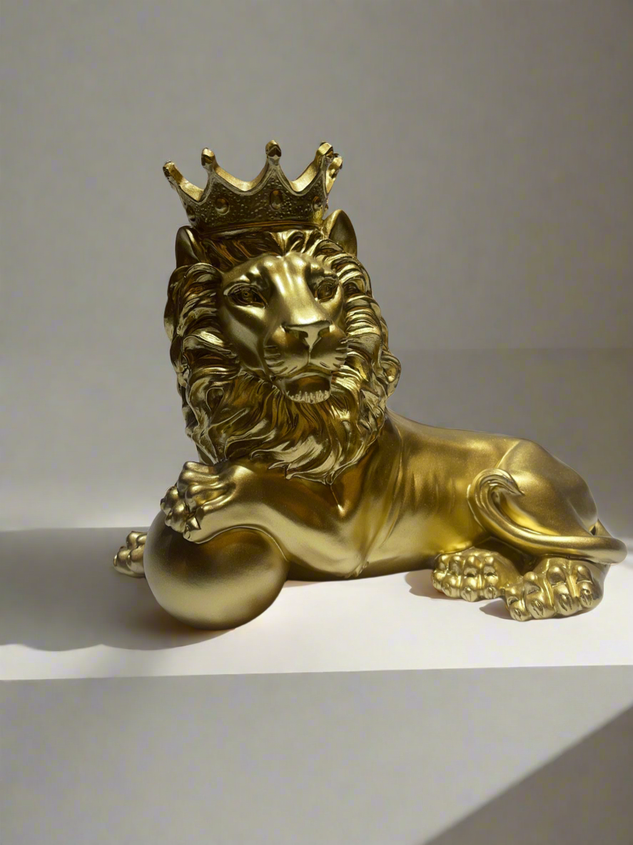 Lion Sitting Ball Golden