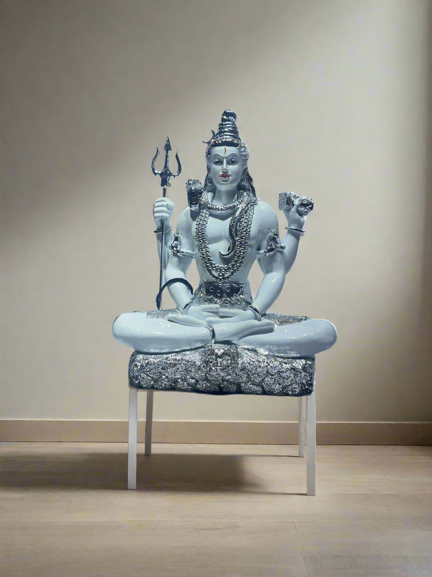 Shiv Ji White and Silver ￼