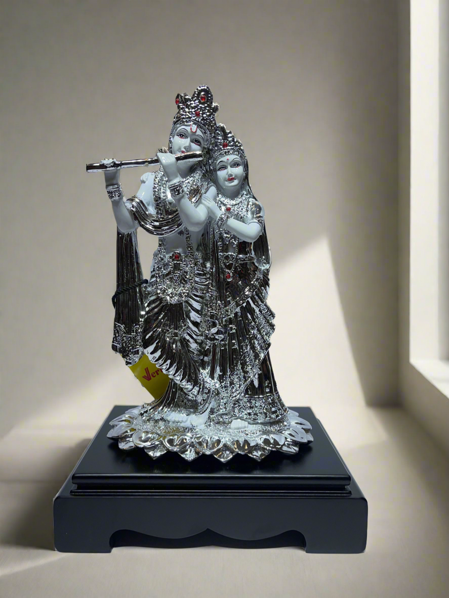 Radha Krishna White and Silver￼