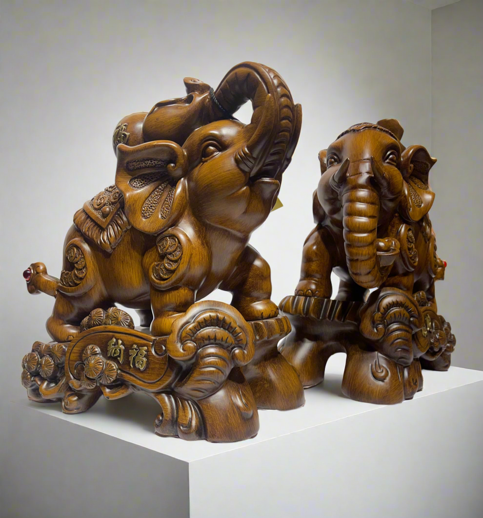 Wooden Elephant Medium 2pc