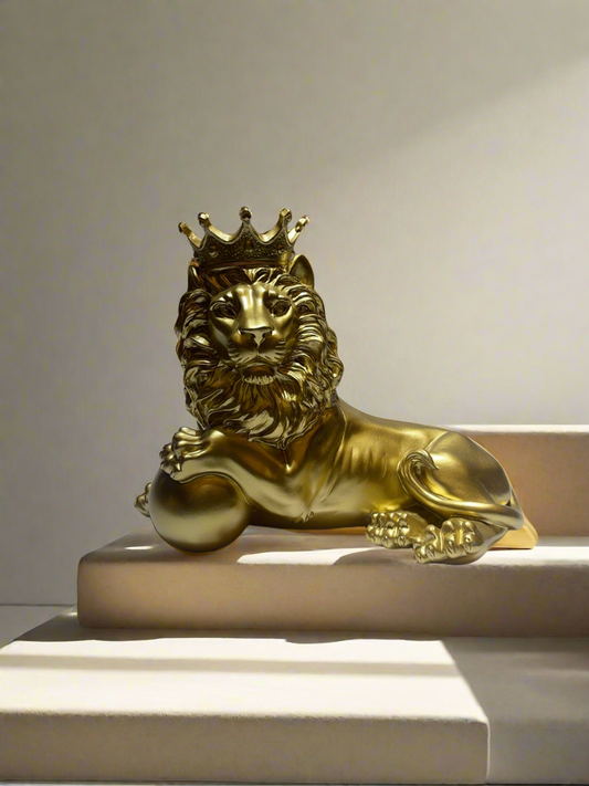 Lion Sitting Ball Golden